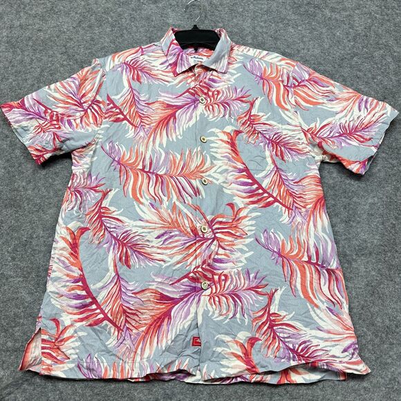 Tommy Bahama Hawaiian Shirt Mens‎ Medium Alta Vista Fronds Beach Vacation Aloha - Picture 1 of 11